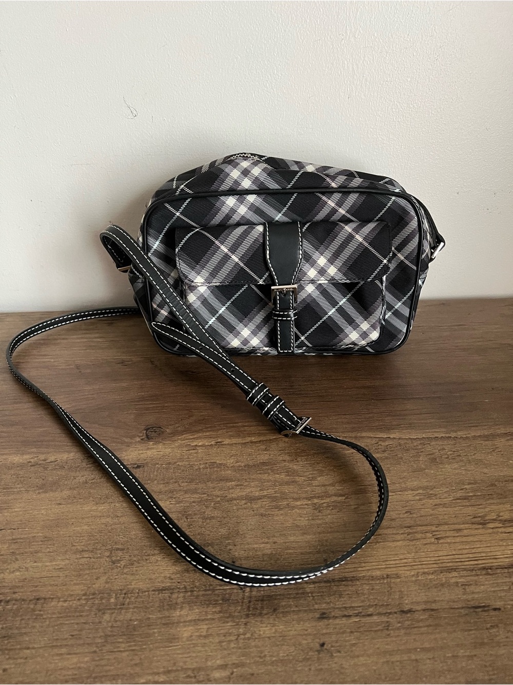 Burberry Blue Label Plaid Camera Bag